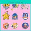 Whimsical Cartoon Character Metal Brooches Unique Little Prince Accessory Set