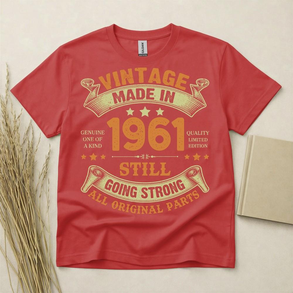 65th Birthday Tshirt Born In 1961 65 Years Old Gifts All Original Parts Vintage