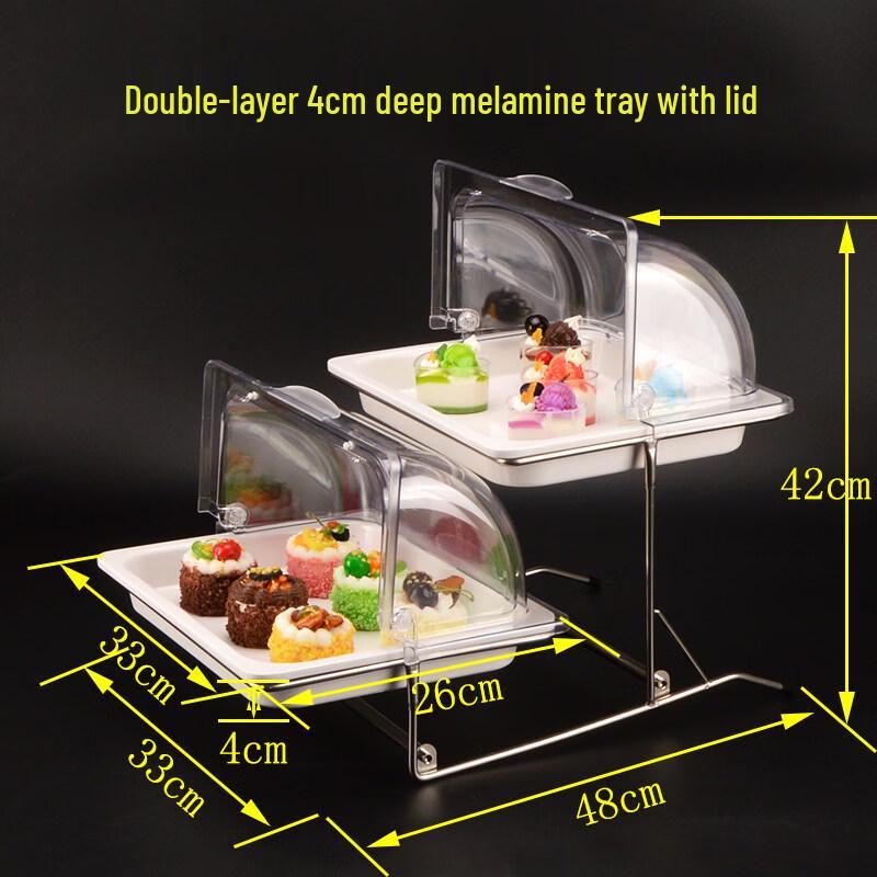 Aokewen Double-Layer Buffet Display Stand with Lid