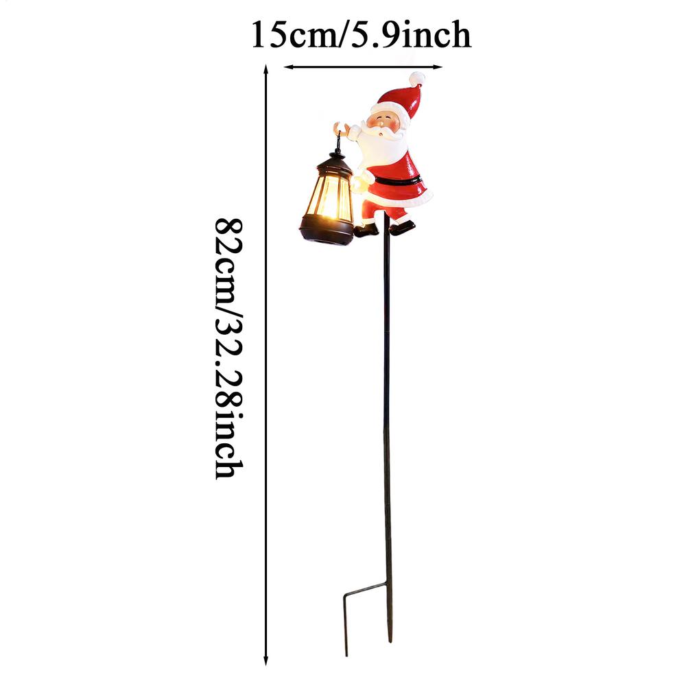 Christmas Santa Solar Kettle Lights Waterproof Garden Solar Watering Can Light with 2 Colors Santa Kettle Ground Lamp for Decor