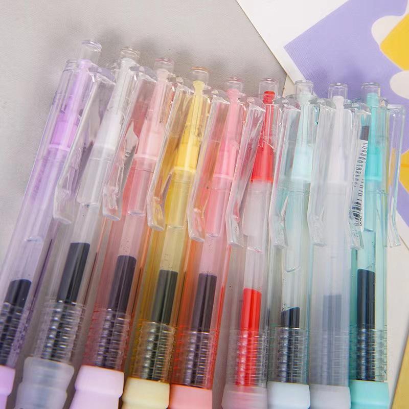 9 Stück Gelstift Schwarz 0,5 mm Tinte Druckstift Komfortgriff Schreibstifte Büro Schule Kugelschreiber Japanische Schreibwaren
