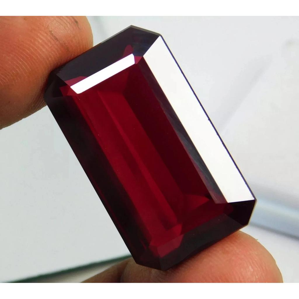 Natural Red Painite Emerald Cut 64-66 Ct Flawless Certified Loose Gemstone