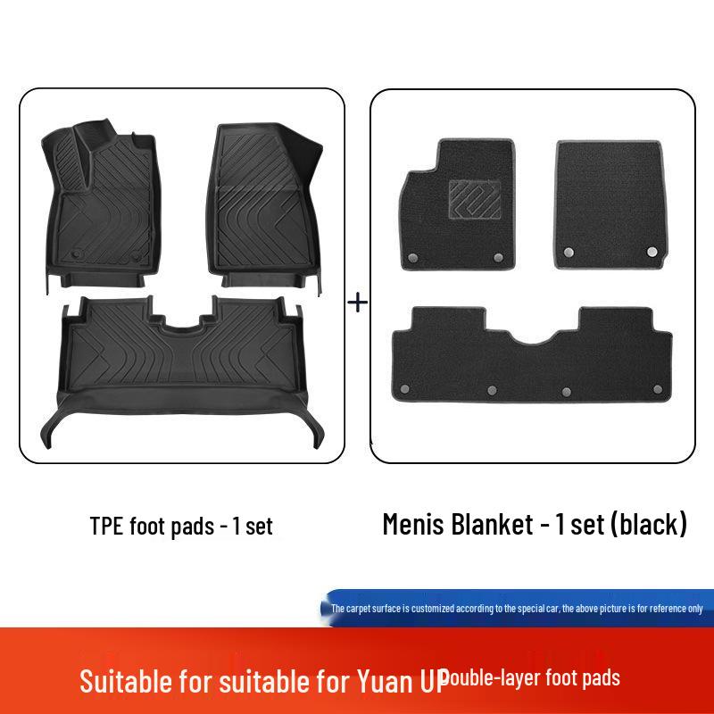 BYD Yuan UP 2025 Custom Double-Layer TPE Full Enclosure Floor Mats, Original Car Color