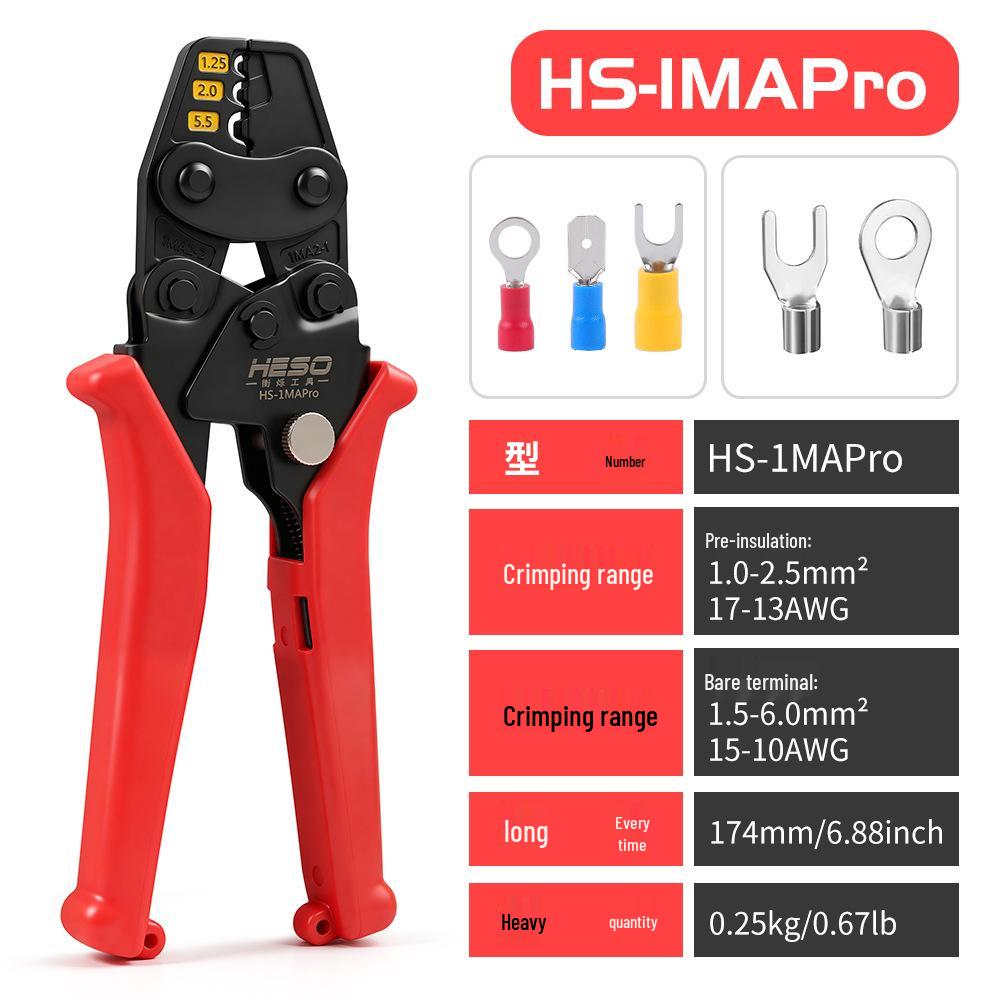 HS-1MA Imitation Shrimp Ratchet Terminal Crimping Pliers for Non-Insulated Terminals