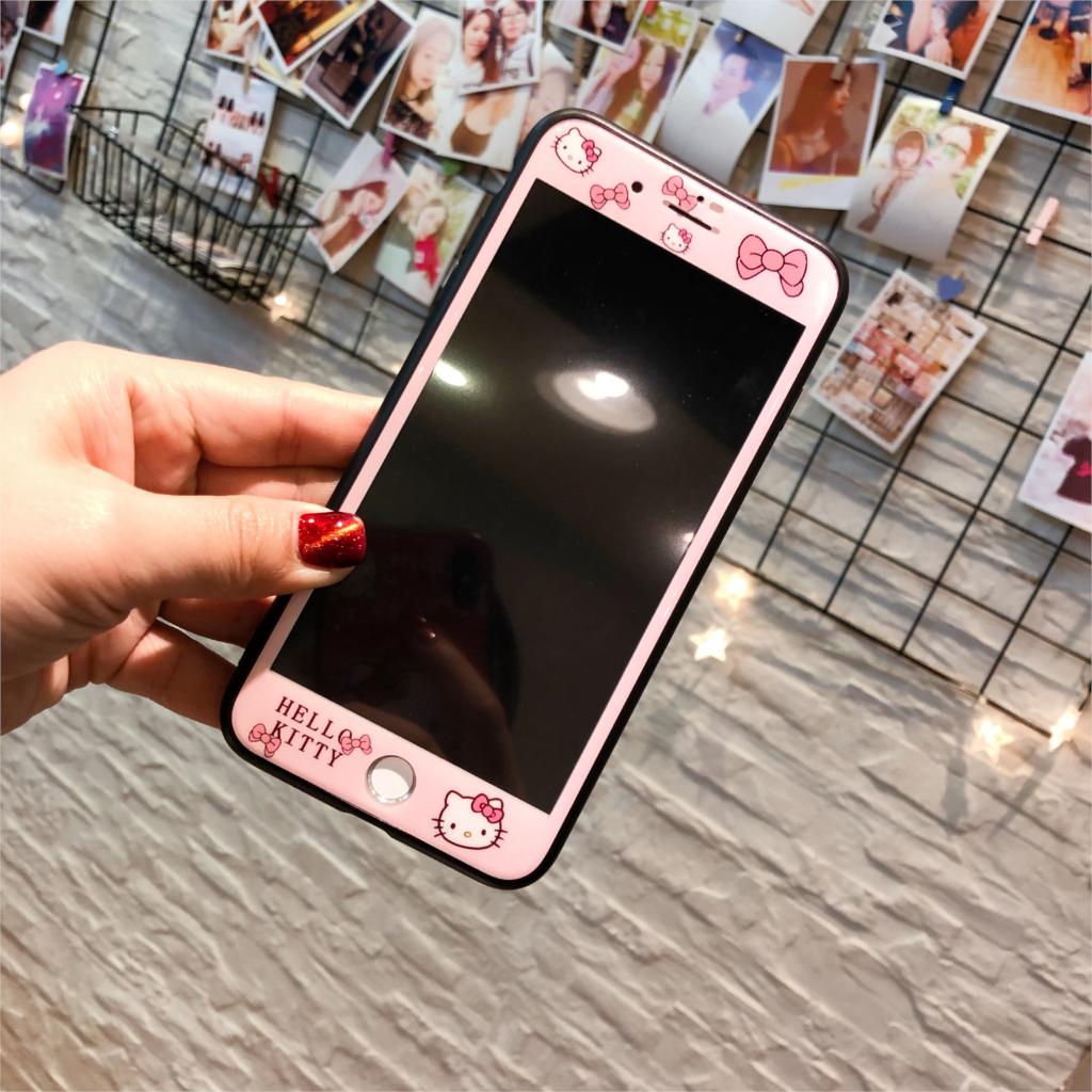 Ochranné sklo na displej pre iPhone 13 12 11 Pro Max 6 6S 7 8 Plus Ochranné sklo pre iPhone X XR XS Max Vzor Hello Kitty