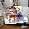Snowman Deer Winter Scene Blanket Soft Throw Blanket For Home Bedroom Bed Sofa Travel Office Solid Christmas Blanket