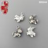 S999 Sterling Silver Zodiac Horse and Unicorn Charm Pendant Bracelet for Good Fortune