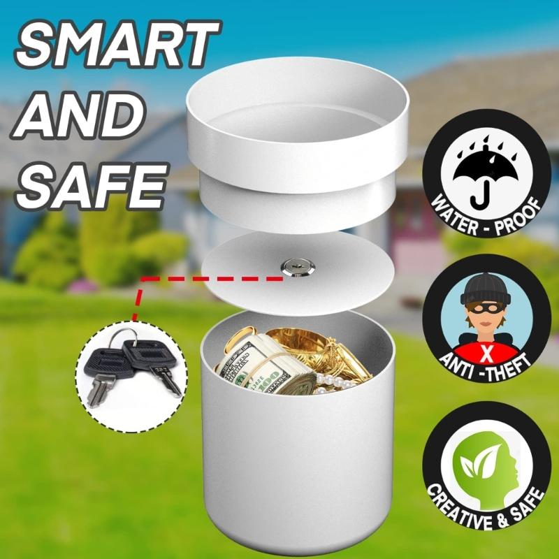 Flower Pot with Hidden Safe Secret Compartment Stash Box Key Hider Plastic Plant Pots Jewlery Organizer for Valuables