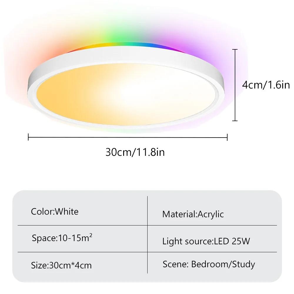 

Современный светодиодный потолочный светильник RGB с дистанционным управлением для спальни, гостиной, граффити, красочный, затемняющий, домашний светильник для внутреннего освещения Remote control