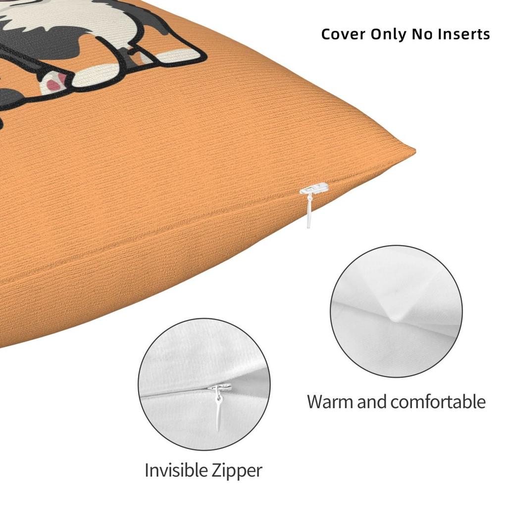 Cute Bernese Mountain Dog Puppy Square Pillowcase Cushion Cover Pillow Case Throw Pillow Cover for Home Bedroom Car