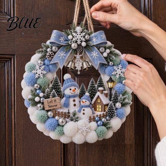 Beginner Craft Sets with Plush Kit Pom-Pom Wreath DIY Christmas Pompom Making Kit Balls Art