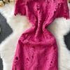 Summer Women Elegant Luxury Embroidery Flower Lace Slim Bodycon Long Maxi Party Fishtail Dresses for Girl Graduation
