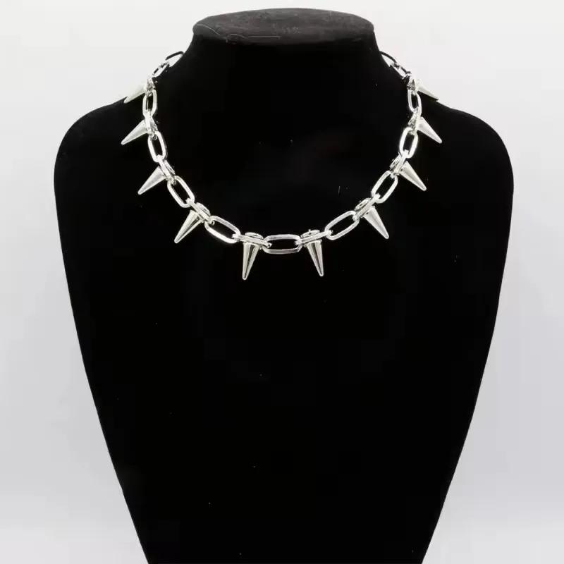 Punk Metalllegierung Nieten Choker Halskette Für Männer Gothic Mode Hip Hop Street Vintage Y2K Grunge Schmuck Trendige Accessoires