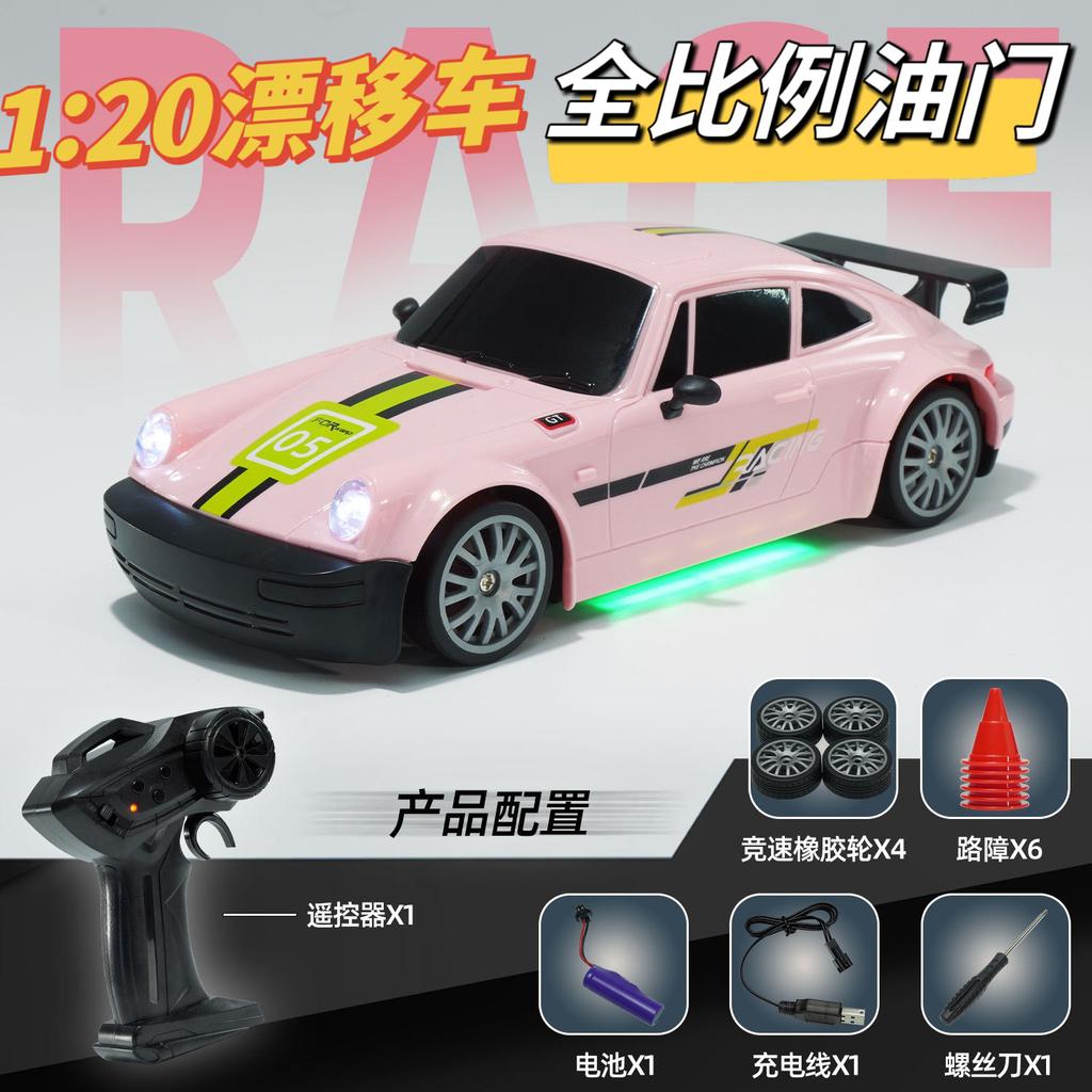 Rc Mini Remote Control Racing 2.4G 4Wd High Speed Drift Car Full Scale Throttle Pink Car Model
