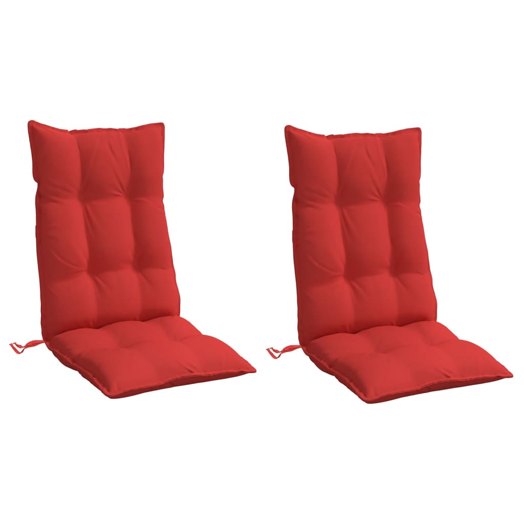High Back Chair Cushions 2 Pcs Red Oxford Fabric