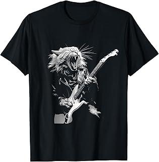 Unisexs Rock Cat Pattern Short Sleeve TShirts Funny 3D Guitar Cat Print Casual T Shirt Outdoor Unisex Unisex Y2k Tops Summer Clothing