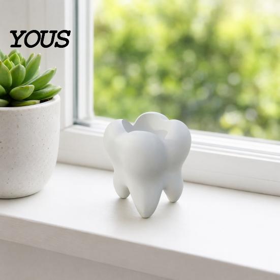 Decorative Storage Box Tooth Shape Toothbrush Holders for Bathrooms, Creative Pen Holder Desktop, Home Decor Small Organizer
