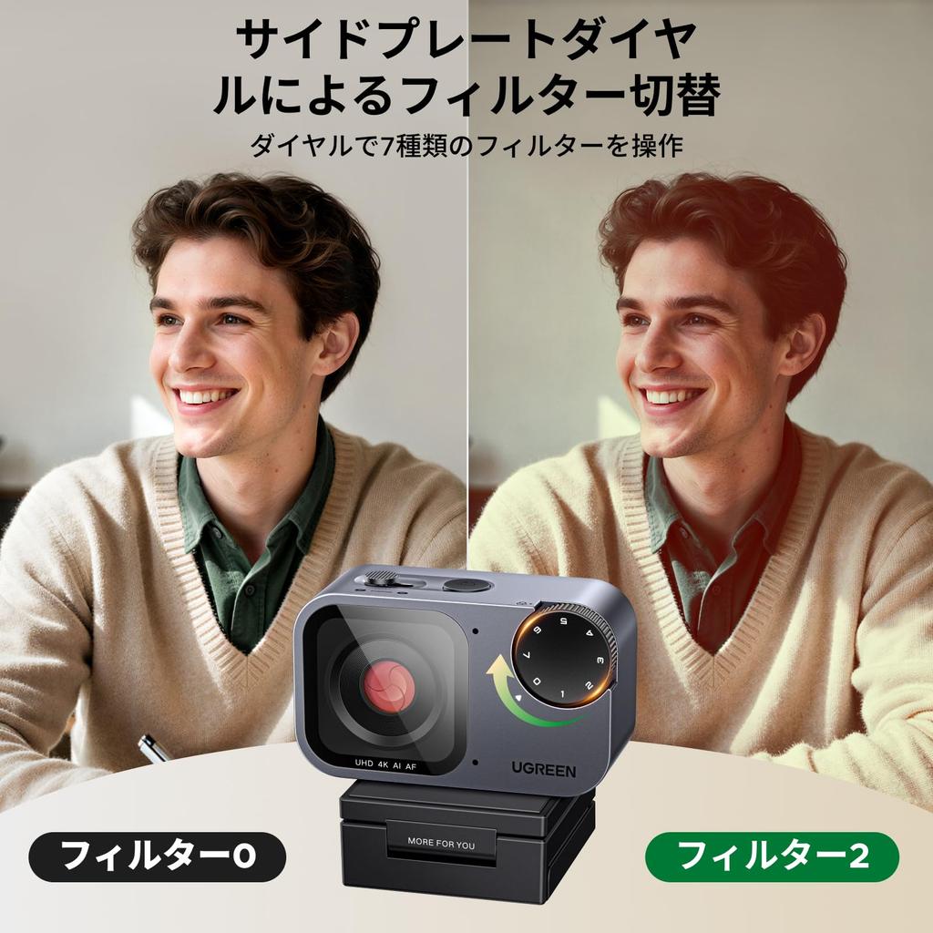 UGREEN FineCam Pro 4K AI PDAF Automatic for and Content Includes Privacy Cover and Webcam 4K/30fps, 1/2-inch Sensor, Noise-canceling Microphone,