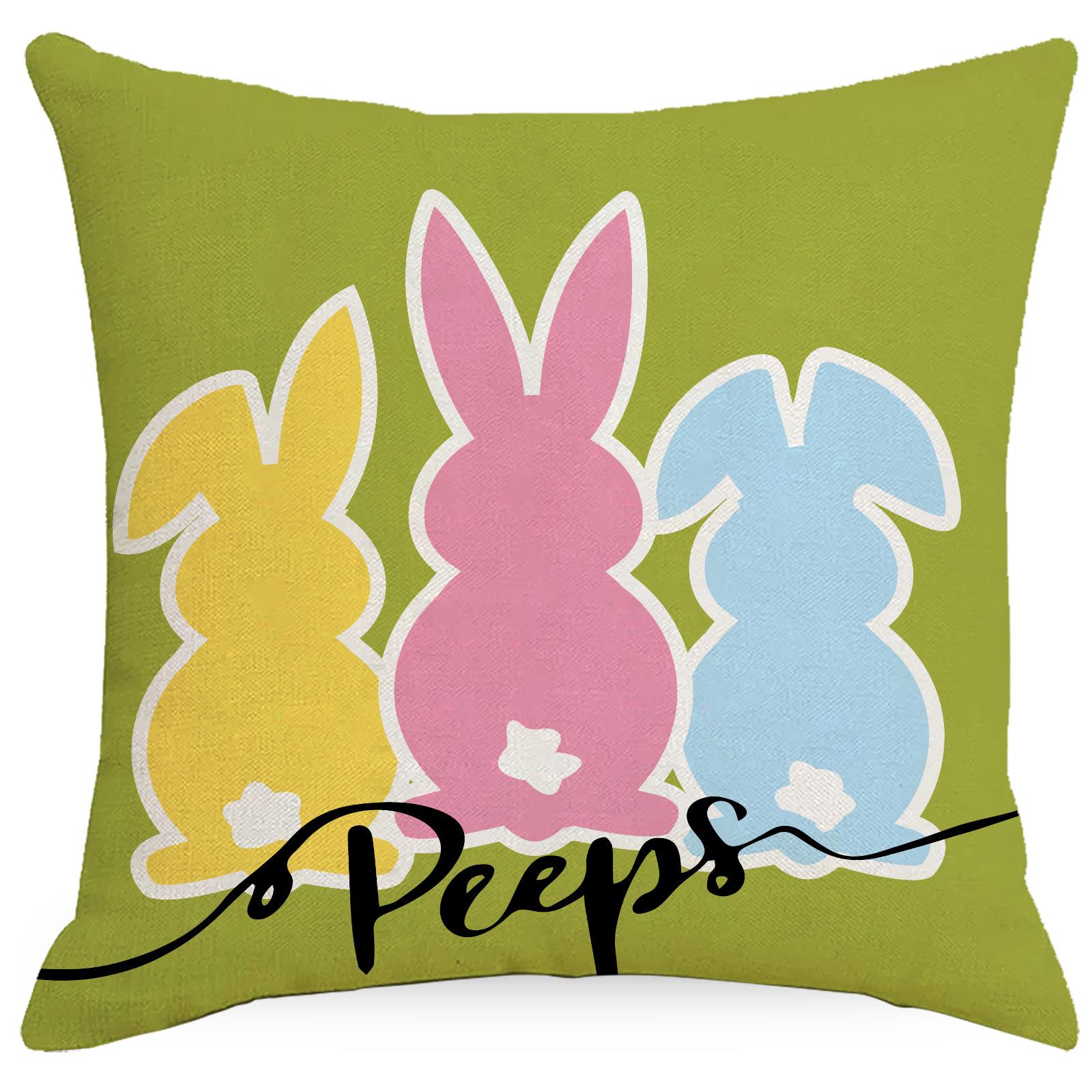 

Easter Spring Pillow Case Line Print Sofa Pillow Living Room Bedroom Car Cushion Premium Durable Quality Useful 45 * 45Cm without pillow core