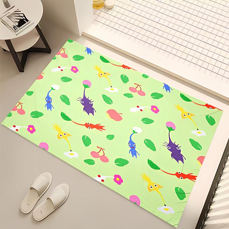1pc Pikmin Print Area Rug - Soft, Washable Non-Slip Indoor Mat, Living Room, Home Office Decorative Rug,Office Decorative