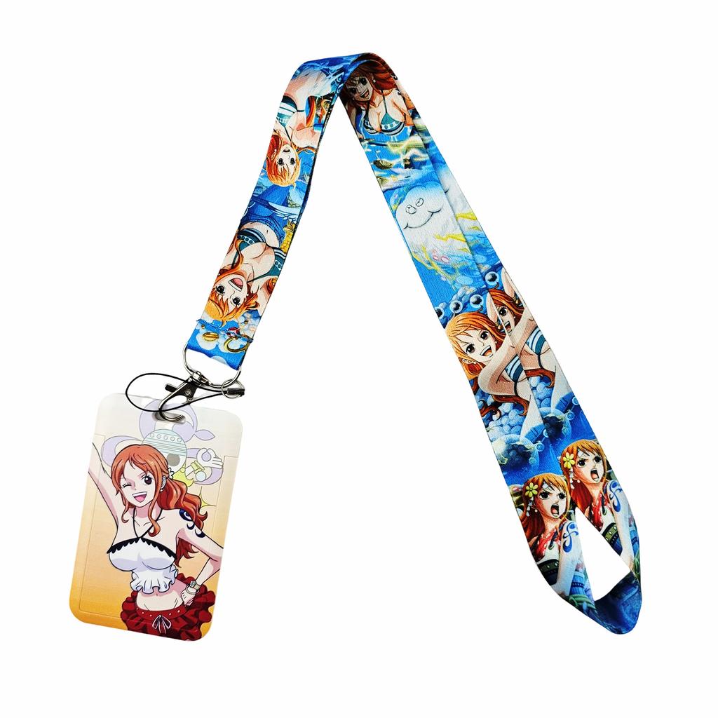 Porta badge portachiavi cartoni animati anime Laccetto da collo per tesserino Portacarte di credito anime Portachiavi Cinghie