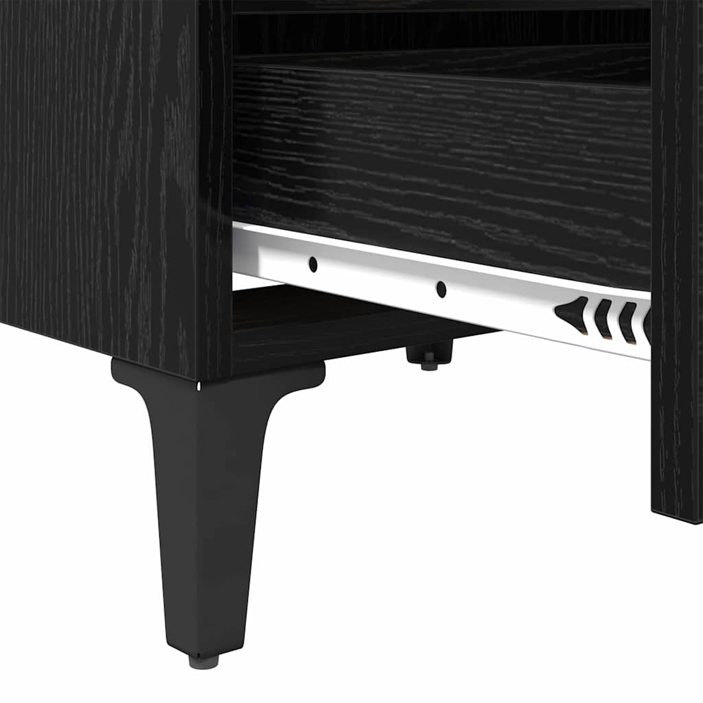 Nightstand 2 Pcs Black Oak Effect 40 X 35 X 50 Cm