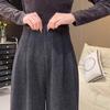Autumn/Winter 2024 Plus Size High Waist Woolen Pants - Thick, Slimming, and Stylish Straight Leg Design