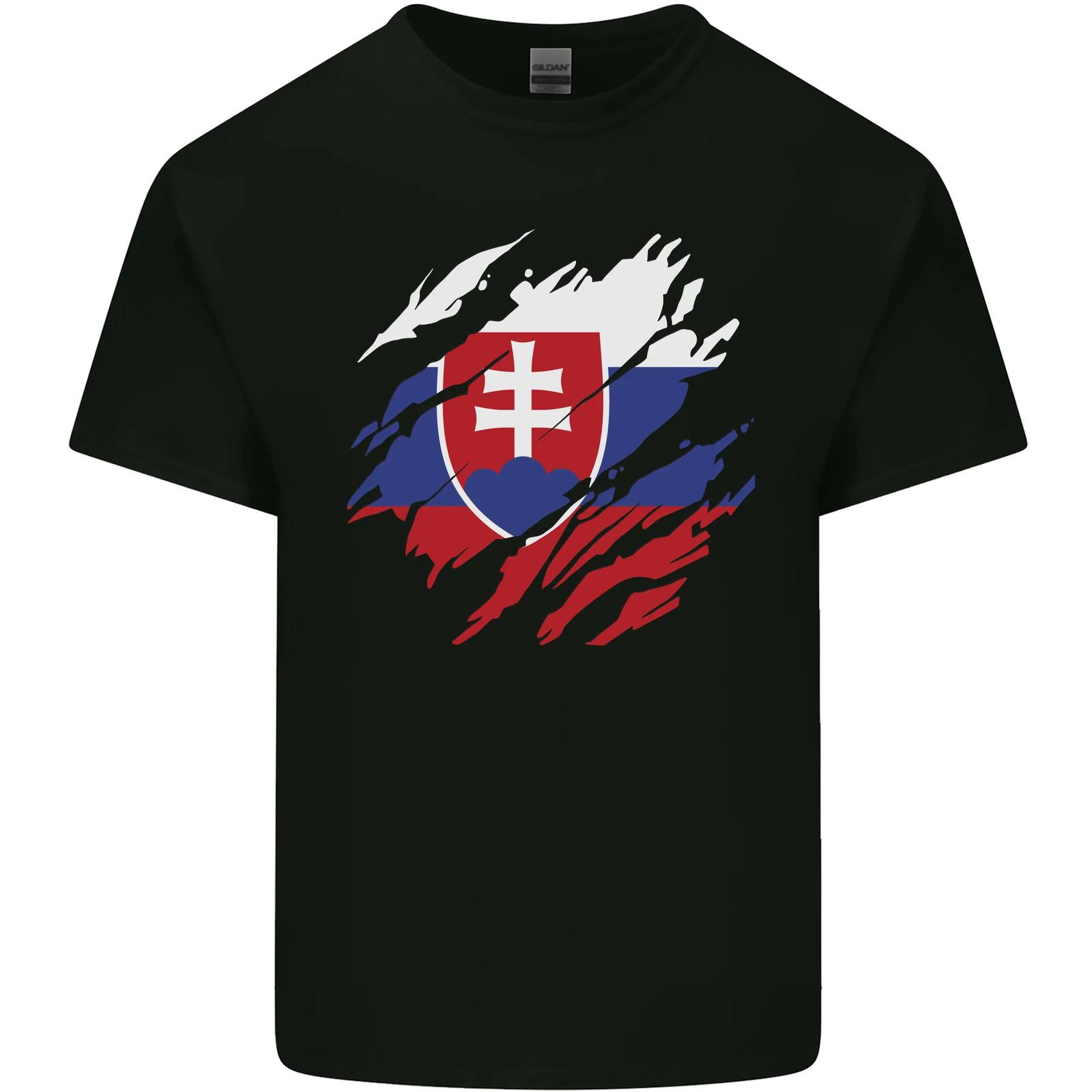 Torn Slovakia Flag slovakia Day Football Mens Cotton T-Shirt Tee Top S разноцветный
