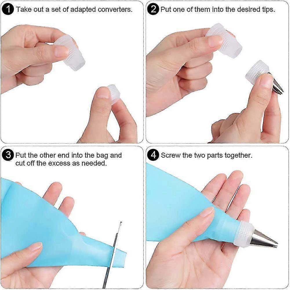 68-pieces Cake Piping Nozzles Tips Kits With 2 Reusable Piping Bags Icing Bag, 2 Coupler, 2 Flower Nail, 3 Plastic Scrapers And Storage Case, Stainles