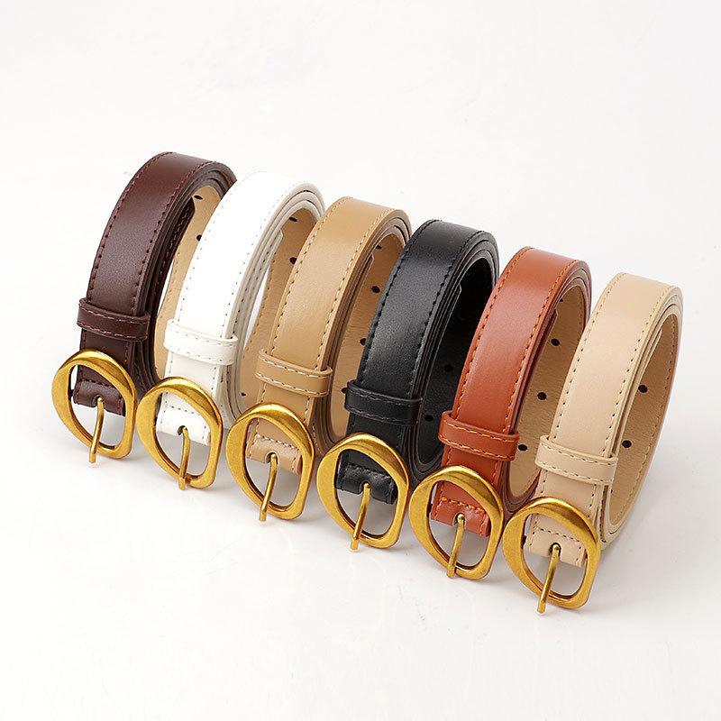 New Belt for Women's Pin Buckle Decoration Niche Korean Style Fashionable Slim Fitted with Jeans for Women's Trousers Belt