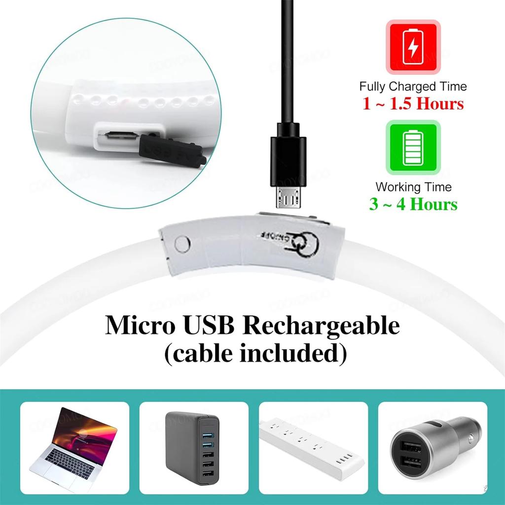 4 Modes Dog Luminou Charge Collar Led Usb Cat Silicone Colorful Collars Cuttable Night Glow Pet Loss Prevention Dogs Accessories