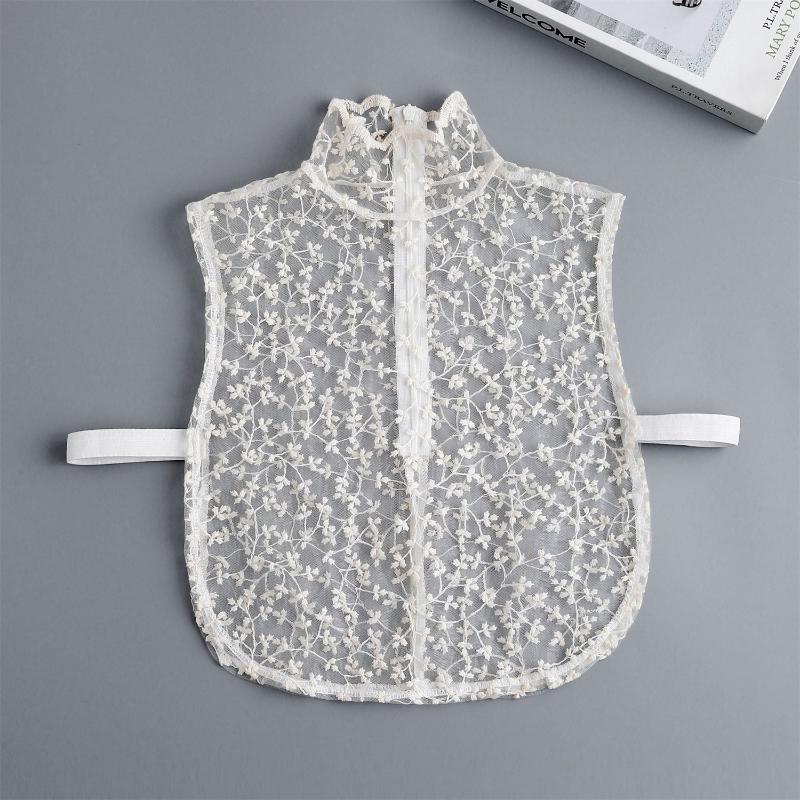 

Cute Petal Fake Collar Black Detachable Lapel False Blouse Lace Removable Collar Slim Gauzy False Collar Women