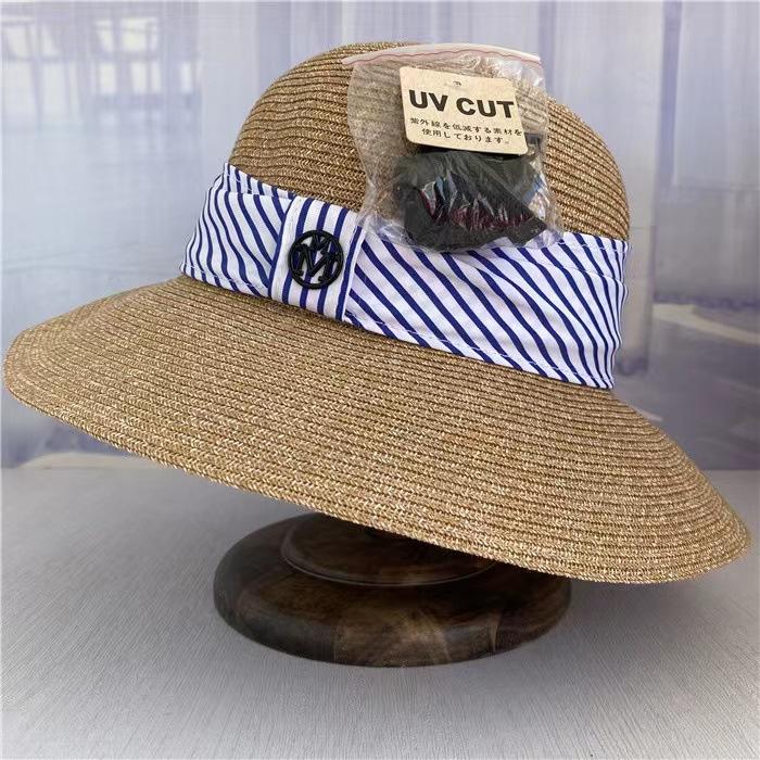 

Соломенная шляпа женская летняя модная M полосатая декоративная шляпа от солнца защита от солнца с большими полями шляпа от солнца отпуск пляжная шляпа Adult (56-58cm) джинсовый синий