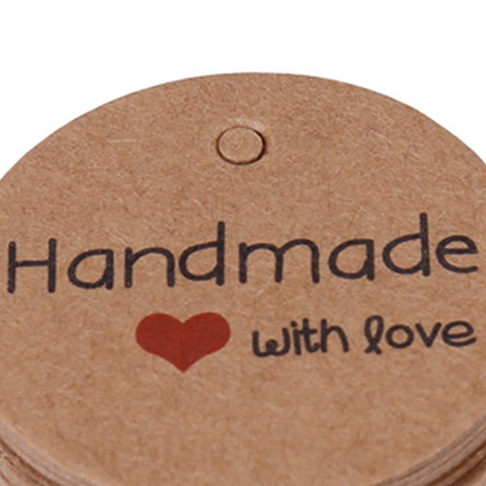 100pcs Round Shape Gift Tags With String Kraft Paper Tags Handmade Hang Label  Home Made Crafts