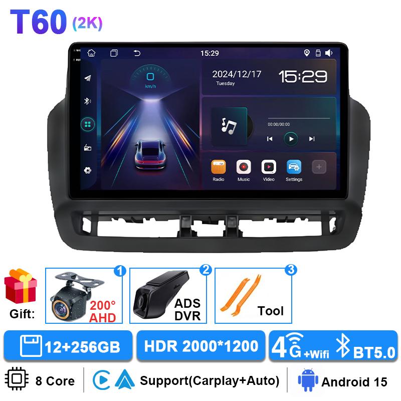 gjbn8 Car Radio For Seat Ibiza 2012 - 2015 2K QLED Android 16 Multimedia Video Player GPS 4G WIFI CarPlay Auto Wireless Stereo No 2Din