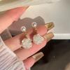 Pink Tulip Imitation Pearl Earrings Rose Flower Two Ways To Wear Ear Studs for Girls Daily Wear Women Ear Piercings Gifts