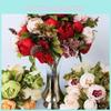 8 Heads Artificial Silk Peony Bouquet For Realistic Wedding Decor**