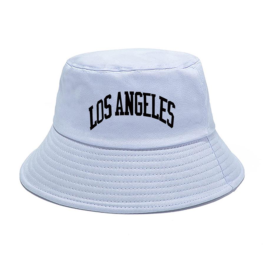 LOS ANGELES Fischerhüte mit Buchstabenaufdruck für Damen und Herren, bequeme und strapazierfähige Baumwollmützen in Schwarz/Weiß/Beige