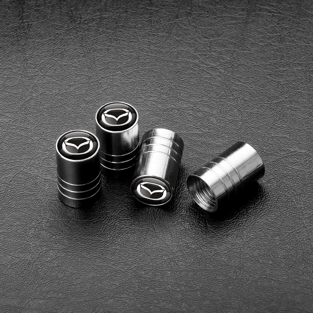 2025 Hot For Mazda MS 2 3 6 7 Axela Atenza Demio CX-3 CX-5 CX-8 4PCS Car Tire Hub Valve Cover Metal Aluminum Metal Dust Cover Ac