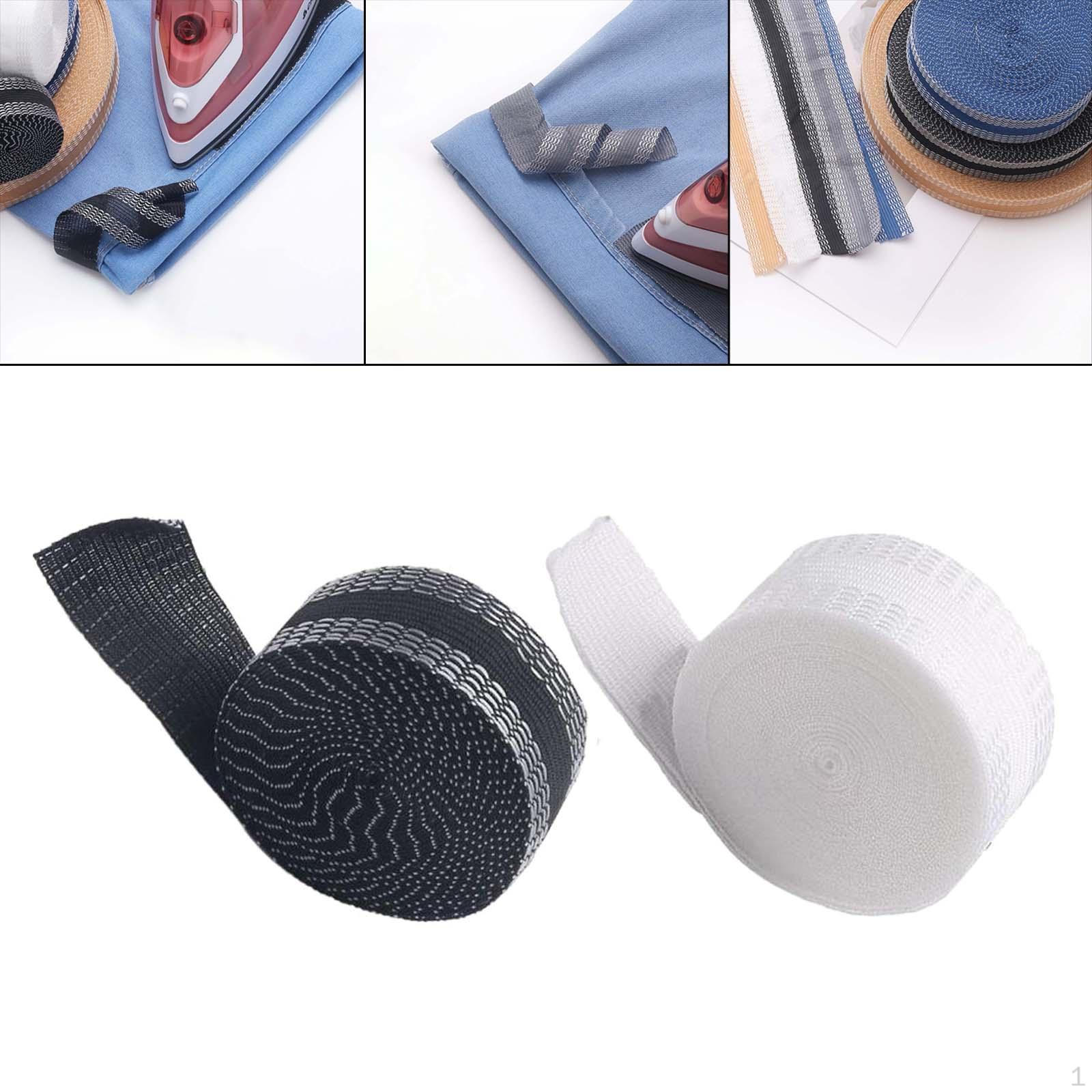 

2Pieces Iron On Hemming Tape for Pants Clothing Jeans Black and White