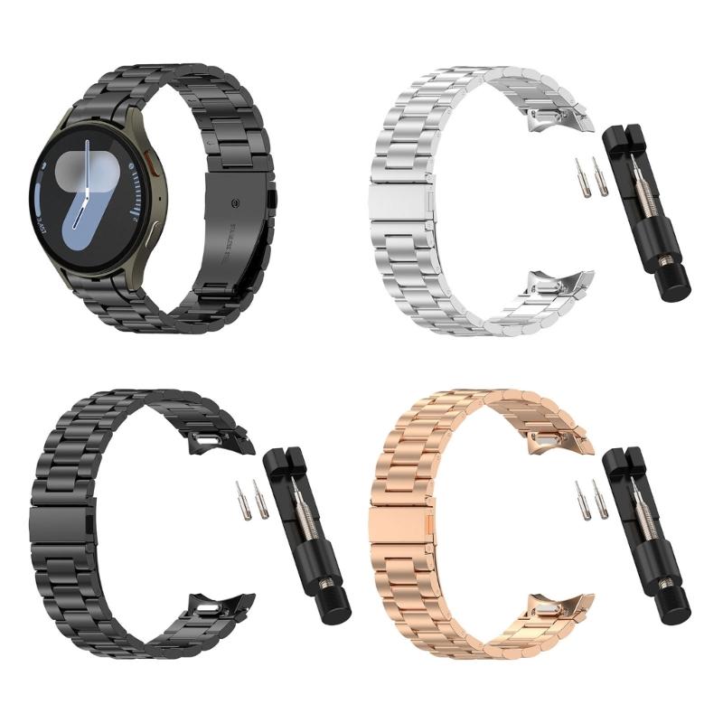 For Watch 7/6/5/4 Smartwatch Adjustable Band Straps Stainless Steel Wristband Bracelet Wear Resistance Unisex Waterproof