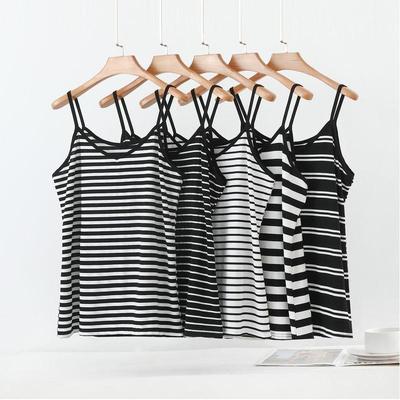 M To 6XL Plus Size Camisole Summer Modal Striped Cami Top Slimming  Loose Fit Sleeveless Tank Tops Versatile Baselayer
