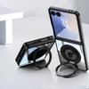 Magnetic Ring Holder Kickstand Protective Phone Cover for Samsung Galaxy Z Flip 7 Shockproof Hybrid TPU PC Transparent Back Case