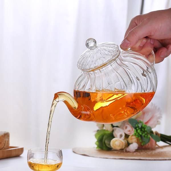GLASS JUG TEA INFuser with Filter 1.2L for Water, Coffee, Hot
