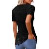 Ladies' Color Casual Elegant Short Sleeved T-shirt Lace Top