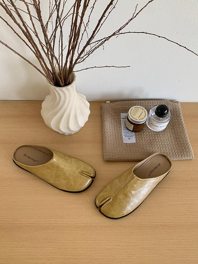 Fashion Split-toe Flat Shoes Female Tabi Ninja Shoes Soft-soled Casual Slip-on Lazy Boat Slingback Mules Shoes Loafers Women Moccasin