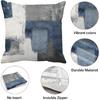 2PC Lumbar Decor Throw Pillow Covers Blue and Grey Cushions Rectangle Design Abstract Art Painting Style Modern Contemporary Home Decorative Cushion