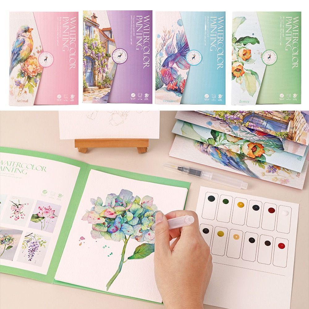 With 12 Color Solid Pigment Coloring Book Chinese Style Draw Book Children Teen Adults
