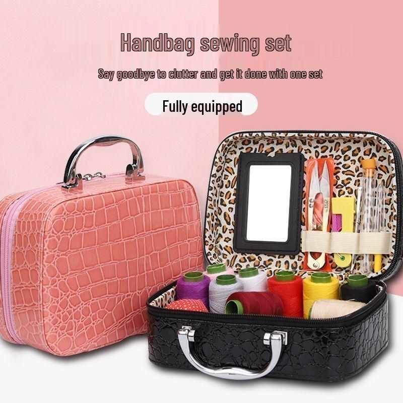 Portable Household Sewing Kit: Multifunctional Needle and Thread Set with Storage Bag