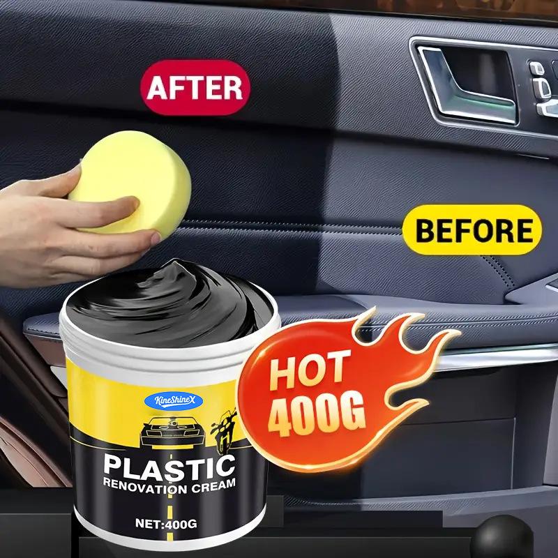 400g Auto Kunststoff Gummi Reparaturcreme Innenraum Restaurations Politur Wachs Anti-Rissbildung Anti-Aging Reifenglanz Leder Sitzpflege für Außen Innenraumverkleidung